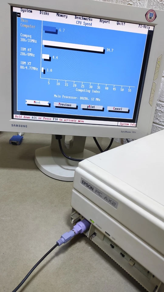 Epson AX2 Computer Vintage 286 Retro PC AT MS-Dos Floppy Disk IBM Equity - Immagine 3 di 4