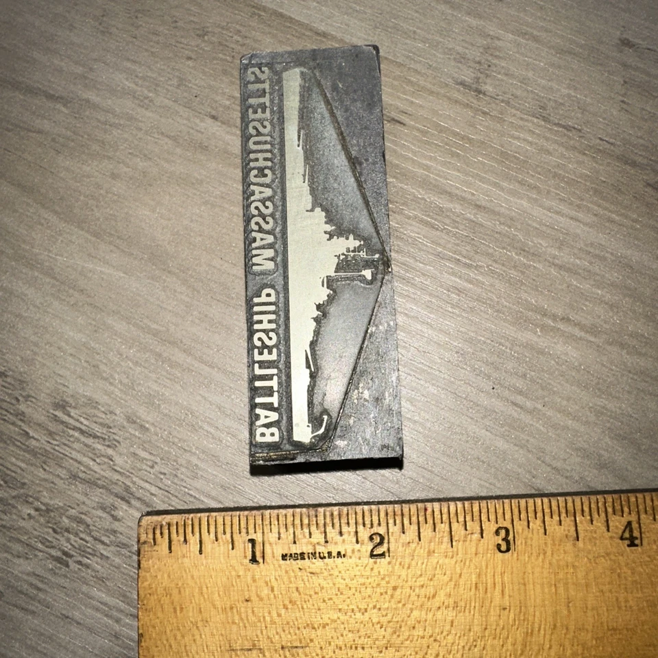Printing Block ( Battleship Massachusetts ) Lead Block Heavy - Image 3 of 4