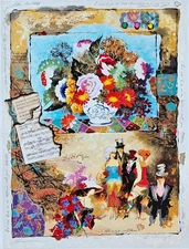 Alexander Galtchansky & Tanya Wissotzky Serigraph SIGNED music floral flower art