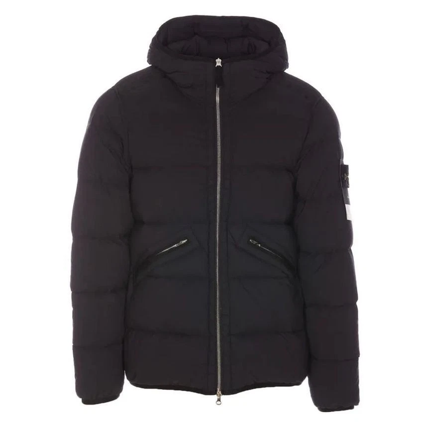 Stone Island Stone 24FW Emblema Tunnel Senza Cuciture Giacca Imbottita con Cappuccio Nero