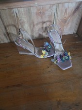 Betsey Johnson Marloe Butterfly Clear Wedge Sandals Multi Iridescent Size 5.5