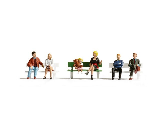 NOCH 15530 - 1/87 / H0 Sitting Figures (With A Bench) - New