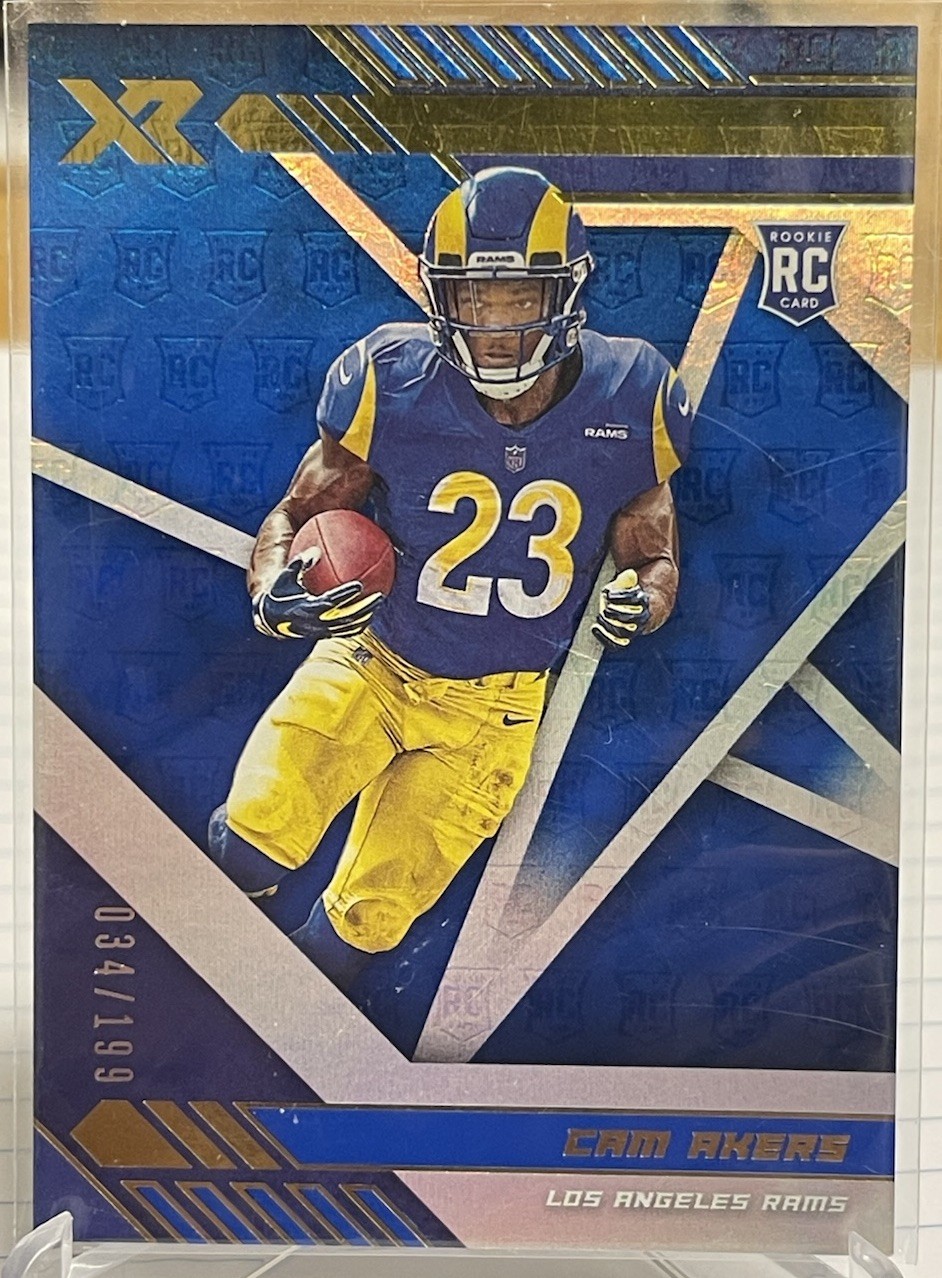 2020 Panini XR CAM AKERS Blue Parallel /199 SP Rookie RC #124 RAMS VIKINGS FSU
