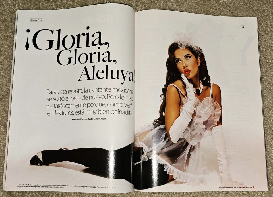 1 Maxim Espanol Gloria Trevi MX Mexico October 2007 Adult Sexy Magazine Playboy - Image 4 of 4