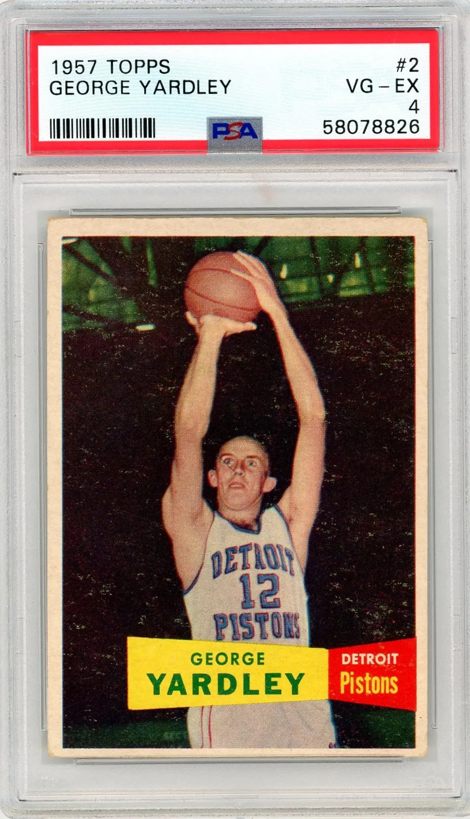 1957 Topps George Yardley #2 PSA 4
