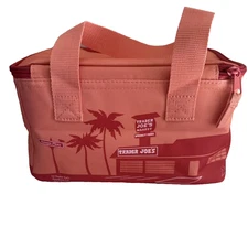 New Trader Joe's - Peach Pink Mini Insulated Tote Lunch Bags New