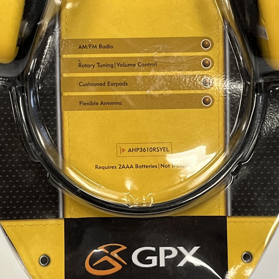 Vintage GPX Rugged Sports Headphone AM/FM Jogger Radio Retro AHP3610RSYEL NEW - Image 3 of 4