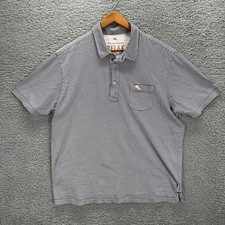 Tommy Bahama Polo Shirt Mens Large Blue White Striped Short Sleeve Cotton