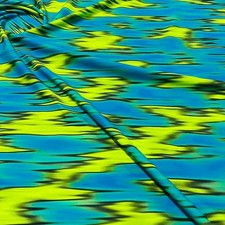 Abstract Design Blue Yellow print Spandex Fabric Stretch for Swimwear by Yard
