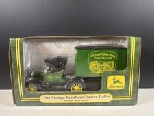 John Deere 1918 Vintage Runabout Tractor Trailer Die-Cast Ertl New In Box