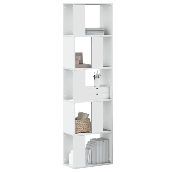 BüCherregal Standregal Bodenregal 5 BöDen Weiß 45X23,5X162,5 Cm Spanplatte-image