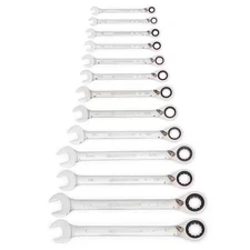SAE 72-Tooth Reversible Combination Ratcheting Wrench Tool Set (13-Piece)