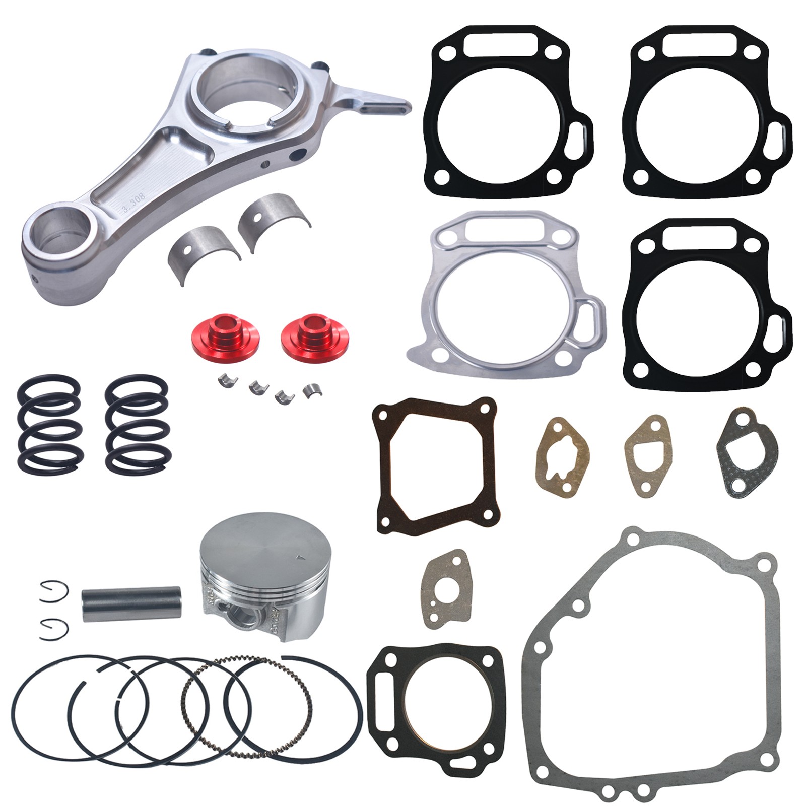 3.308"Aluminum Connecting Rod & 70mm Flat Top Piston For Predator 212cc Go Kart