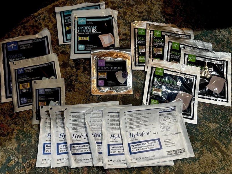 MULTIPLE MEDICAL GRADE DRESSINGS AND BANDAGES