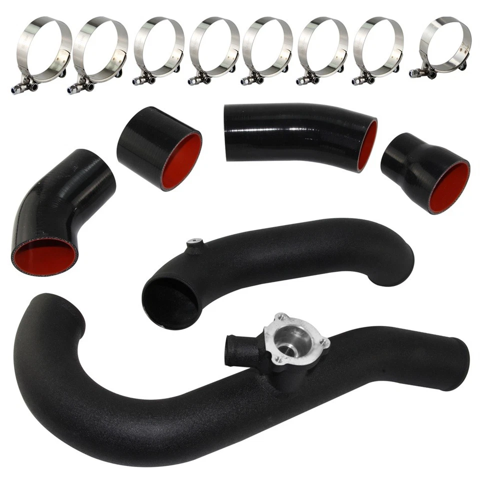 Intercooler Pipe Kit Compatible for Ford Mustang EcoBoost 2015-2020 Black - Image 3 of 4