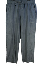 NEW Eileen fisher Straight Leg Organic Cotton Cargo Pants in Gray SZ L P035