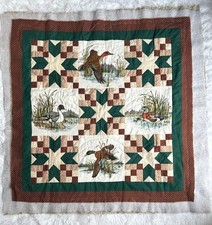 Cranston Print Duck Mallard Unfinished Lap Quilt Throw Blanket 37x37 Country