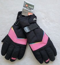 Ozark Trail Girl's Technical Ski Gloves Black Pink L/XL Insulated