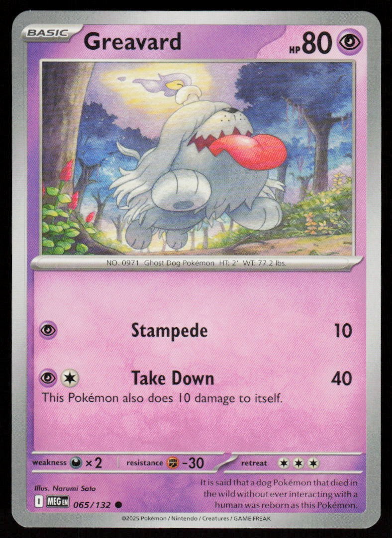 Greavard 065/132 Common Mega Evolution Pokemon Near Mint