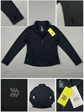 All in Motion Dynamic Flex Full-Zip Track Jacket UPF 50 Quick Dry S Black