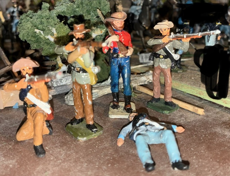 AMERICAN CIVIL WAR (ACW) CONFEDERATE FIRING LINE.  54mm METAL