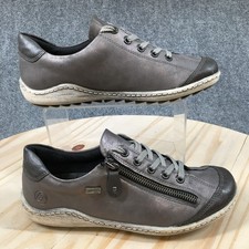 Remonte Shoes Womens 37 Gray Zigzip R1402-07 Casual Sneakers Leather Lace Up