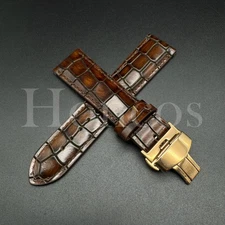 18 20 22 MM Leather Alligator Vintage Watch Strap Band Clasp Fits for Michele BN