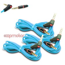 3X 4FT 3.5MM AUX L M/M AUDIO CABLE AQUA BLUE FOR LG OPTIMUS G2 HTC ONE MOTO X G