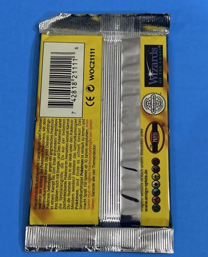 Pokemon 1st Edition Base Set Booster Pack SEALED Charizard Artwork German - Image 2 of 2
