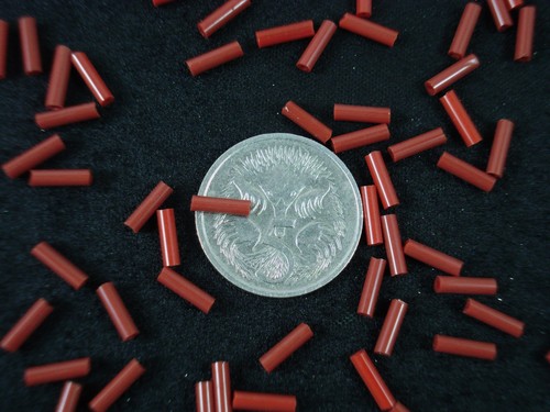 Bugle Beads 6mm Dark Burgundy 1kg Glass Tube Long Hollow - Bild 2 von 2