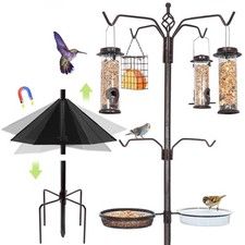 6-Hook Bird Feeding Station Kit, 94 Inch Heavy Duty Bird Feeder Stand Pole