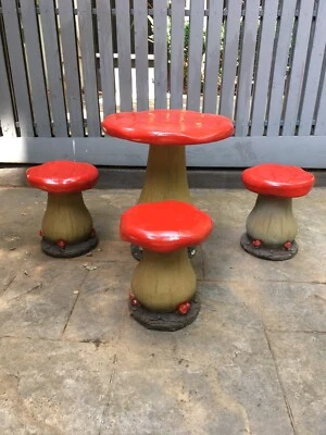 Chairs Table And Outdoor Mushroom Pixie Set Miscellaneous