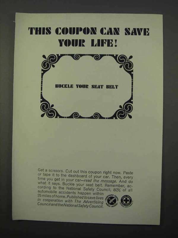 1966 National Safety Council Ad Save Your Life