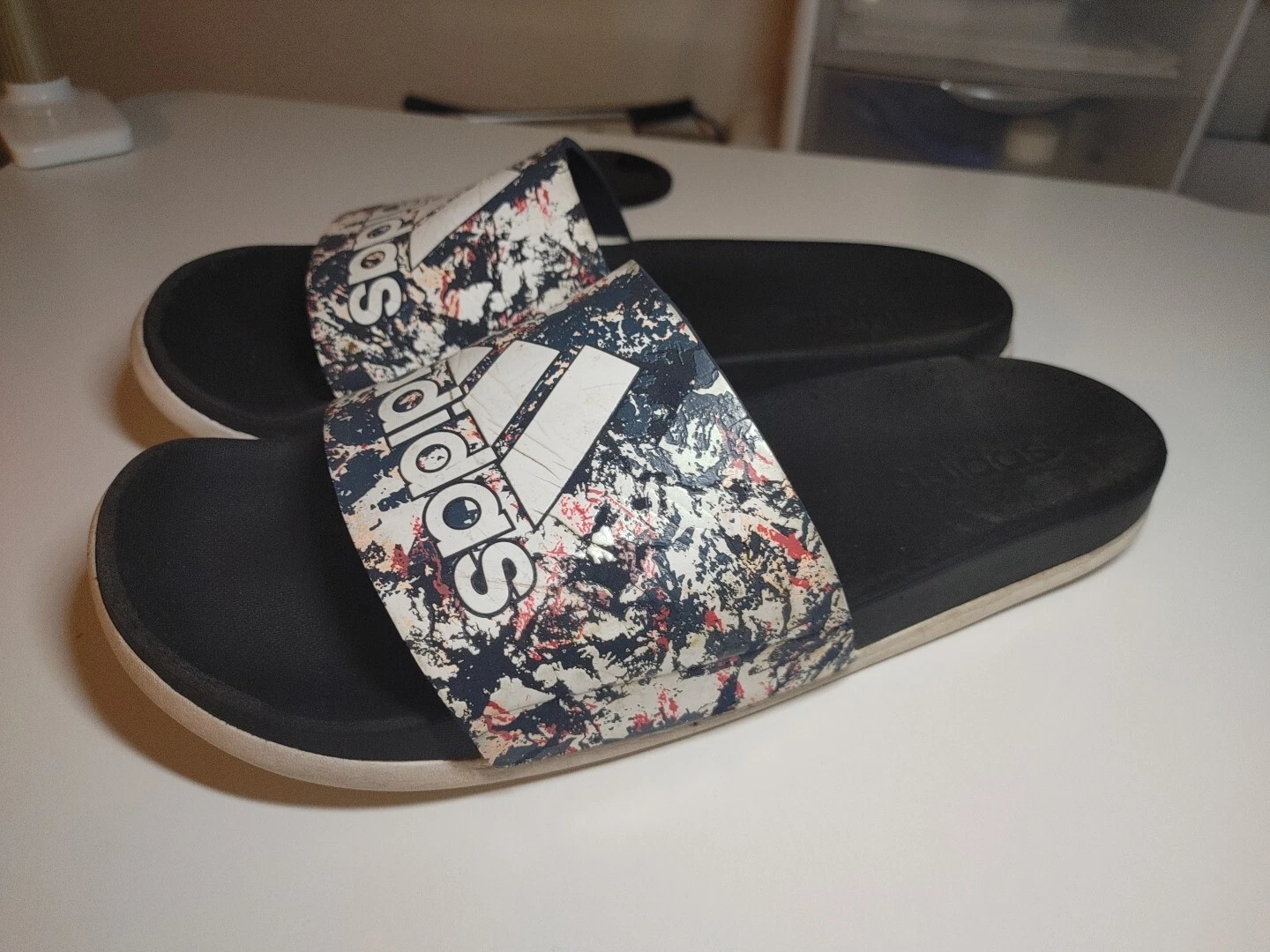 Adidas Adilette sandali donna 11 rosa nero stampa slide mimetici urbani B43827