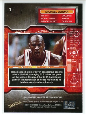 2021 Skybox Metal Universe Champions #1 Michael Jordan (Bulls) | eBay