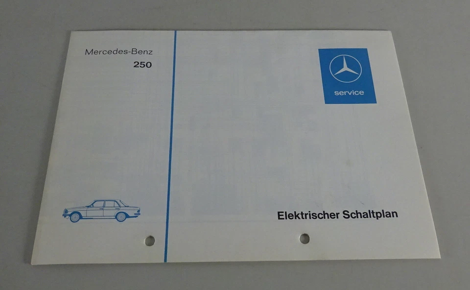 Elektrischer Schaltplan Mercedes Benz W123 250 Vergaser Stand 01/1976 - Bild 1 von 1