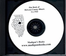McLean Co Illinois IL plat book genealogy Bloomington history land owner 1923 cd