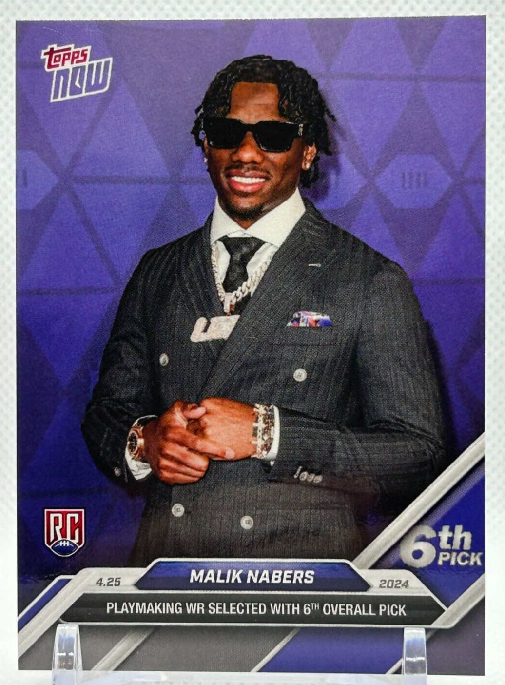 2024 Topps Now - Malik Nabers D-4 - ROOKIE Card - 6th Pick in the 2024 NFL Draft
