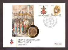 PAPST MARTINO V * MIT 200 LIRE MÜNZE * SELTEN * WENIG EXEMPLARE* HIER NR. 346