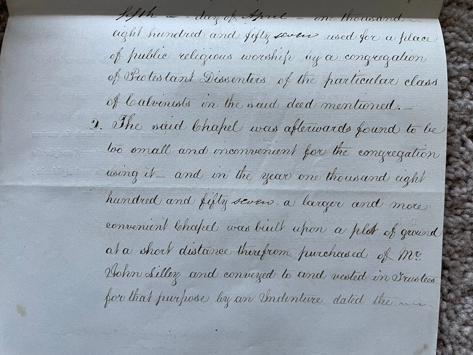 Declaration Of Mr. John Wright At Union Chapel 1860 Manuscript On Vellum - Image 4 of 4