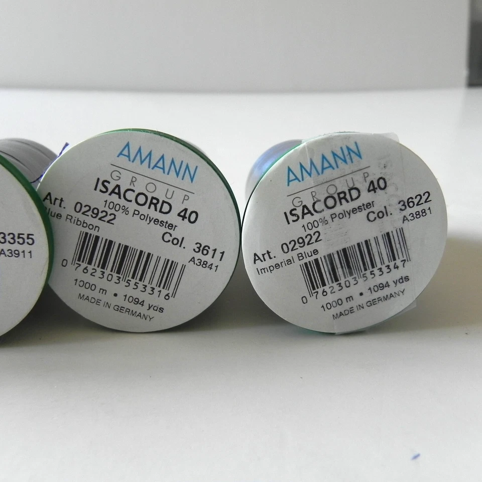 Amann Isacord 40 100% Polyester Lot of 4 Blue Shades 1000M - Image 4 of 4