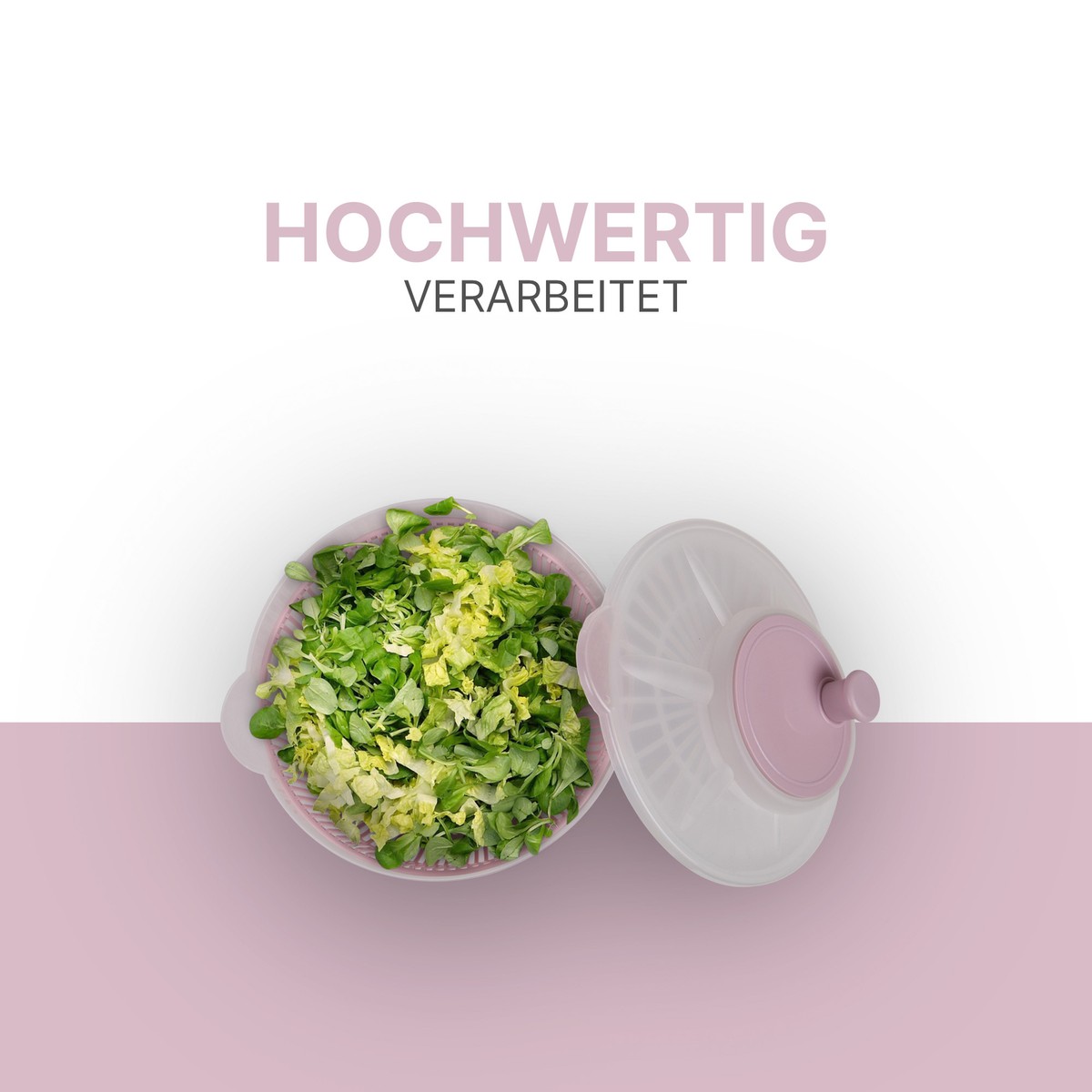 Salatschleuder BPA Frei Schleudern Ohne Kraftaufwand Salattrockner 4L - 25cm