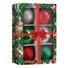 Old World Christmas Hanging Blown Glass Ornaments, 6 Classic Balls, 3.5"