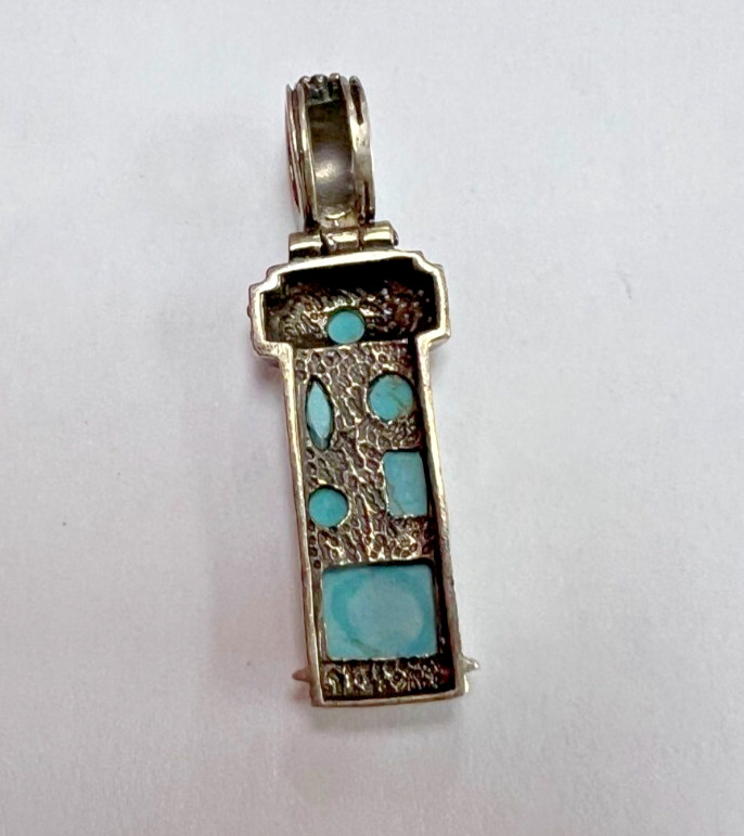 Sterling Silver Rectangle Sized Pendant with ligh… - image 2