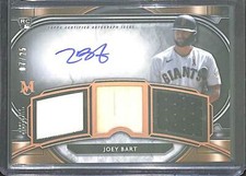 2021 Topps Museum Baseball Rookie 3x Relic Autograph #SPTRA-JB Joey Bart 7/25