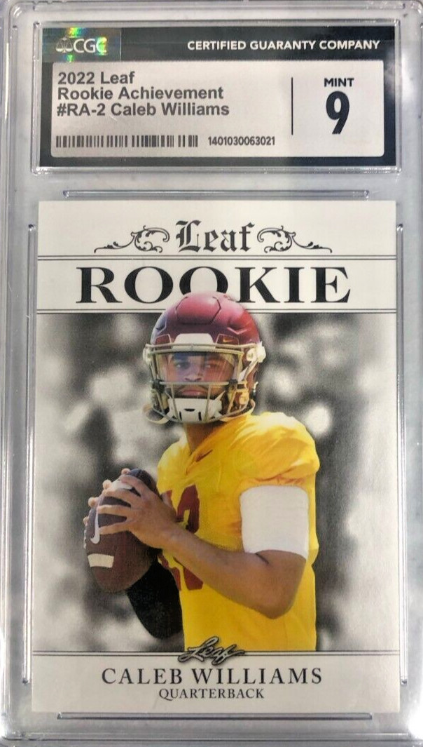 Caleb Williams 2022 Leaf #RA2 Rookie RC Achievement CGC 9
