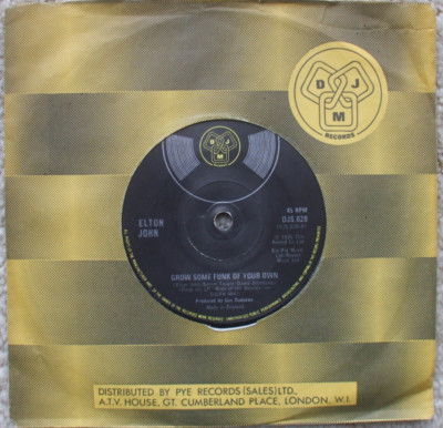 Elton John - Grow Some Funk Of Your Own / I Feel Like A Bullet  - EX- Solid 45