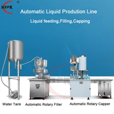 Automatic Liquid Bottle Quantitative Filler Capper with Conveyor Water Tank