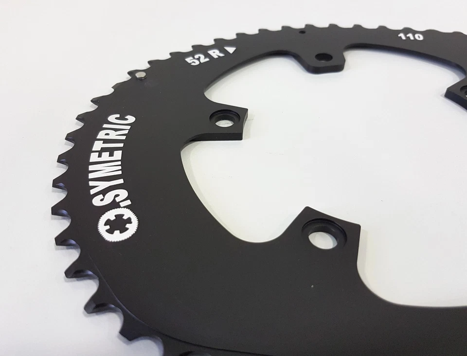 Osymetric Aluminum BCD 110mm 5 Bolt 52T+38T Chainring Set Black For  Campagnolo - Image 4 of 4