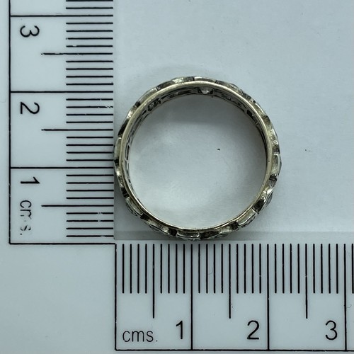 Vintage 9ct Yellow And White Gold Spinel 2 Row Full Eternity Ring. Size P 1/2 - Picture 10 of 14